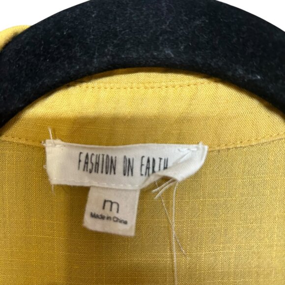 Fashion on Earth Natural Fiber Blend Mustard Yellow Dress - Picture 6 of 7